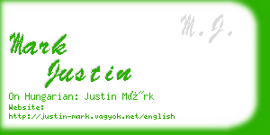 mark justin business card